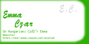 emma czar business card